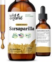 Wild & Organic Sarsaparilla Root Drops - Detox Cleanse Drops - Sarsaparilla Powder Based Tincture - Vegan, Sugar & Alcohol-Free Liquid Supplement - 2 fl oz