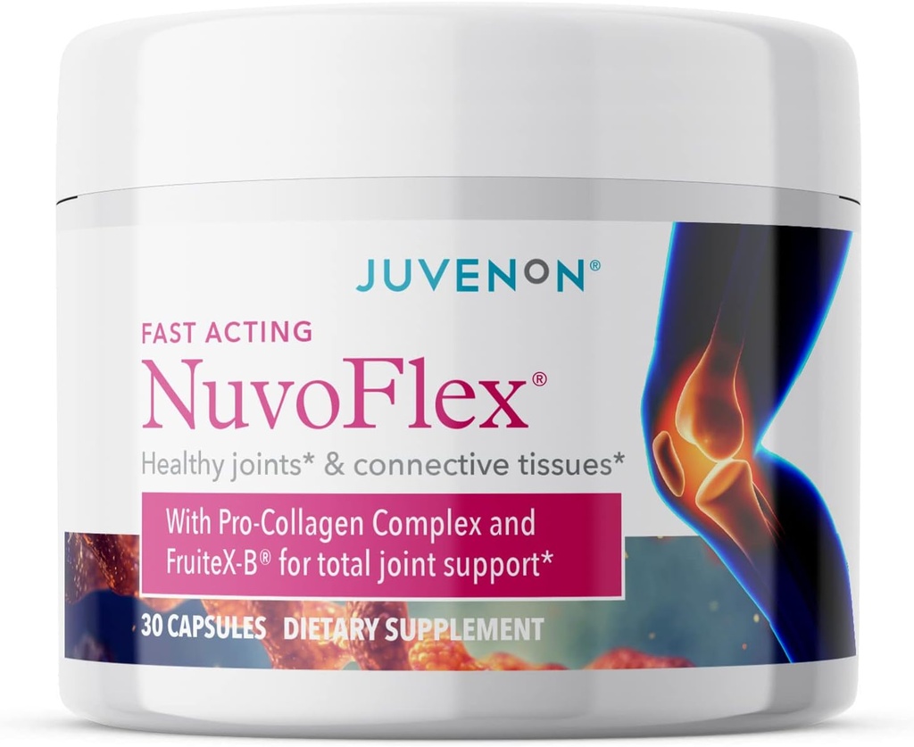 Juvenon NuvoFlex ← Apoyo Conjunto Suplemento con Glucosamina, Condroitina, Vitamina K, B, Movilidad y Socorro (30 cápsulas)