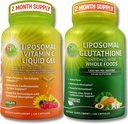 SUPPLEMENTOS STUDIO Liposomal Vitamina C 1100mg Líquido Gel Capsules - Agrupar con - Liposomal Glutathione 500mg Suplemento