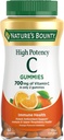Gaviota de la naturaleza Vitamina C Gummies 700mg, High Potency Vitamin C Gummies Chewable para adultos, Suplemento de Apoyo Inmunitario, Suplemento dietético, Orange Flavor, 60 Ct