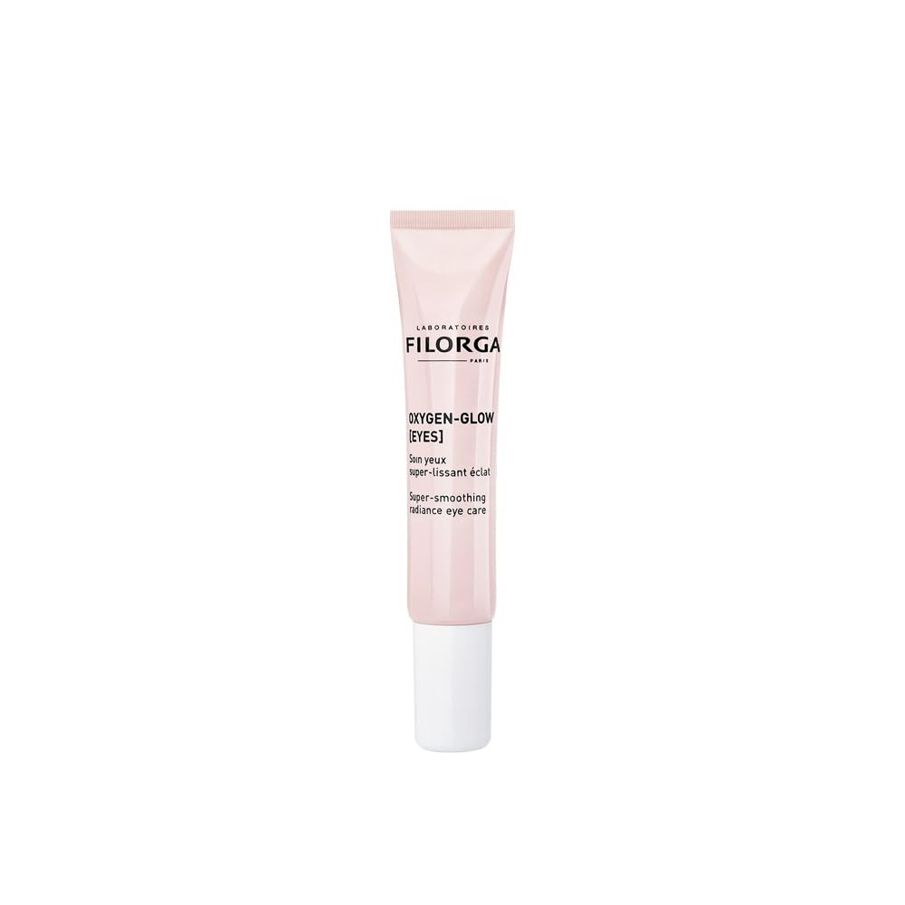 Filorga Oxygen-Glow Super Smoothing Eye Cream, combina ácido hialurónico y enzimas para el tratamiento diario rápido de los ojos rojos, la habilidad y los círculos oscuros, 0,5 Fl Oz (Pack de 1)