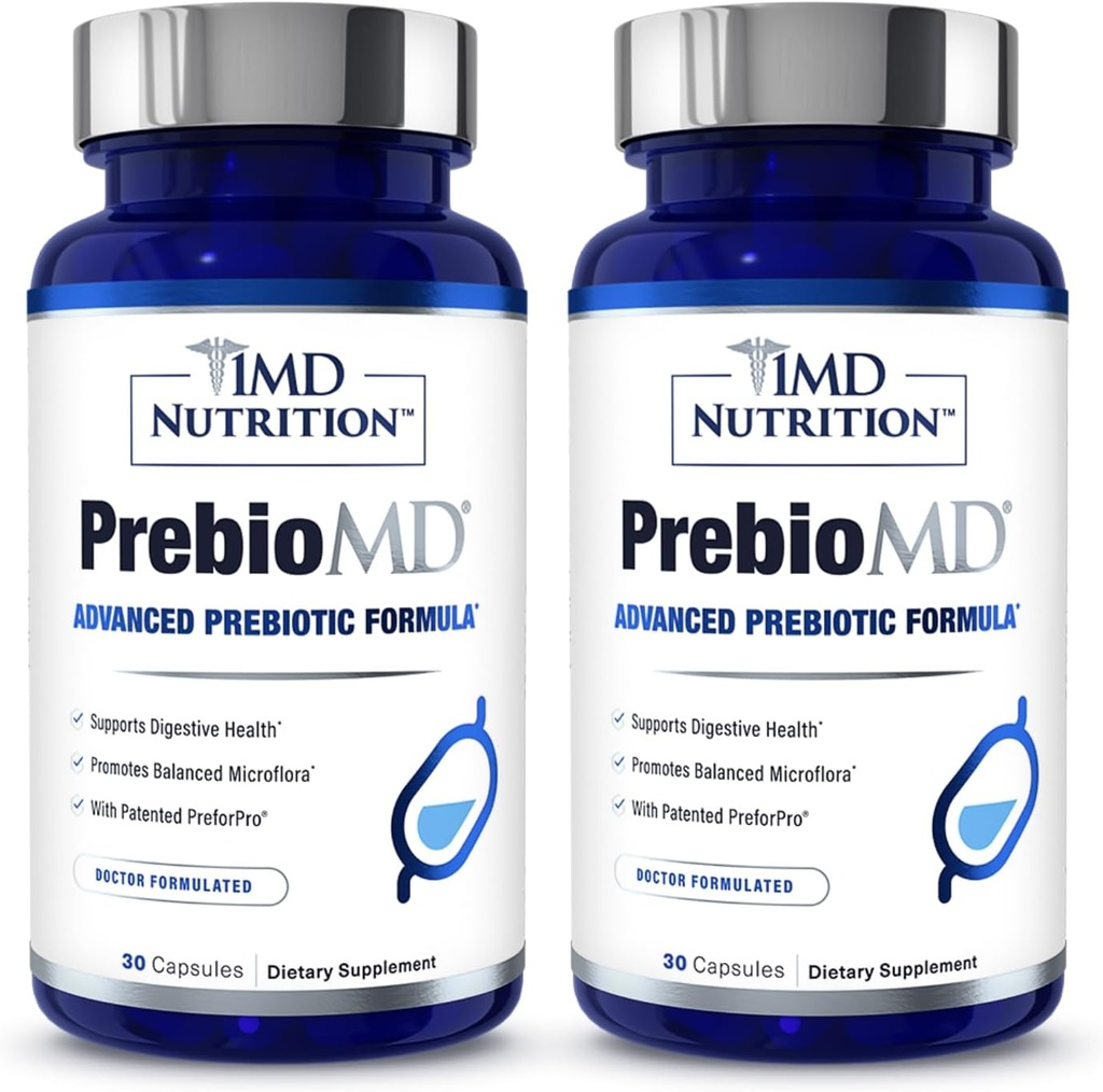 1MD Nutrición PreBioMD - Prebiótico con PreforPro tóxico Apoyo Digestión saludable y bacterias benéficas