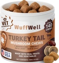WuffWell Turquía Tail Mushrooms for Dogs – Mushroom Supplement for Dogs Immune Support – Aids Lumps & Bumps – Mushroom Powder for Dog – Vet-Recommended – Dog Mushrooms Powder – Made in USA