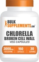 BulkSupplements.com Chlorella Capsules - Broken Cell Wall, Chlorella Supplement - Superfood Supplement, Vegan & Gluten Free, 5 cápsulas por Serving, 150 Cuenta (Pack of 1)