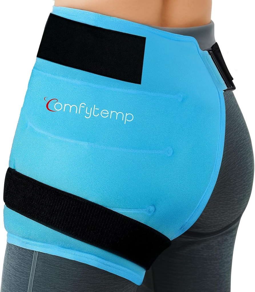 Comfytemp Hip Ice Pack Wrap for Sciatica, Hip Replacement Kit, FSA Eligible, Reutilizable Gel Ice Pack for Injuries, Dolor Alivio, Compresss Cirugía Artículos de Recuperación Terapia Física para Hombre Mujeres (S/M)