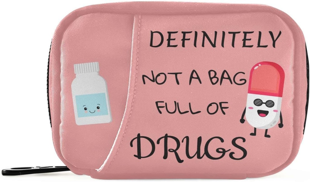 Pill Organizer Pill Caracter Pill Caja de 7 Días Pill Bolsa Organizador Pill Bolsa con cremallera Portable Caja semanal Compacta Tamaño para el sujetador de suplemento de vitamina