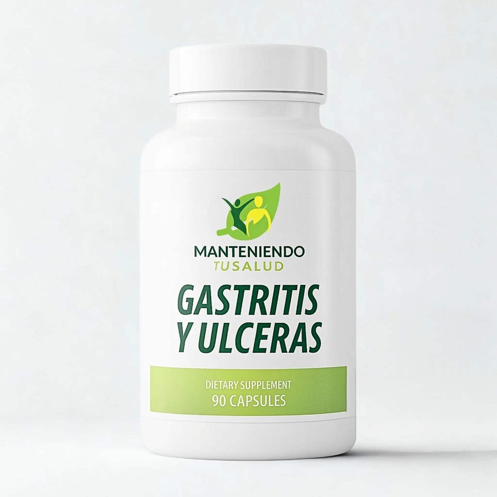 Gastritis y Ulceras, Soporte digestivo, Barco de Elm resbaladizo, Cuerda de Goldenseal, 90 cápsulas