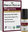 Fuerzas de Naturaleza Natural, Migraña Orgánica Alivio de Dolor Topical Roll-on, Apoyo Prodrome, Aura, Dolor de Cabeza, Fatiga, Luz y Sensibilidad de Sonido, Nausea Asociado con Migrañas, No GMO, 0.14 Fl Oz