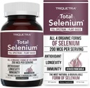 Selenio total - 200 mcg, Selenio de base vegetal - Espectrum completo, contiene 4 formas orgánicas esenciales de selenio que incluyen selenomethionina - derivado de ajo - 60 cápsulas