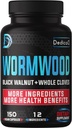 Premium Wormwood Extract Capsules - 5 Month Supply for Immune - 12 Herbs Blended with Black Walnut Leaves, Ginger, Turmeric &amp; More - 150 Counts