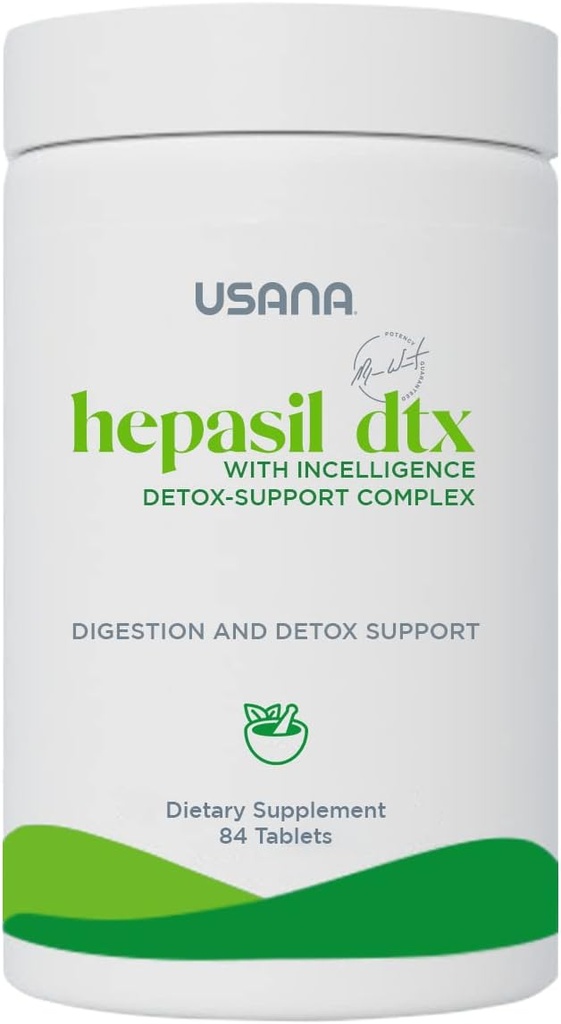 USANA - Hepasil DTX con InCelligence - Complejo de Apoyo para la Salud Integral, Protección, Bienestar y Vitalidad - 84 Tabletas (28-Day Supply)