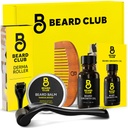 The Beard Club Beard Growth Kit - Derma Roller, Beard Growth Oil, Sandalwood Balm, Comb - Gift Set