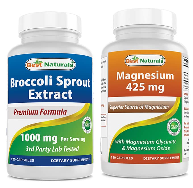 Best Naturals Broccoli Sprouts Extract, 1000 mg & Magnesium Glycinate 425 mg