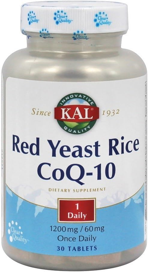 Levadura roja CoQ10 Una vez Daily Kal 30 Tabs