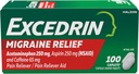 Excedrin Migraine Relief Caplets for Migraine Symptom, Acetaminophen 250mg, Aspirin 250mg, Caffeine 65mg, Doin Reliever, 100 Count