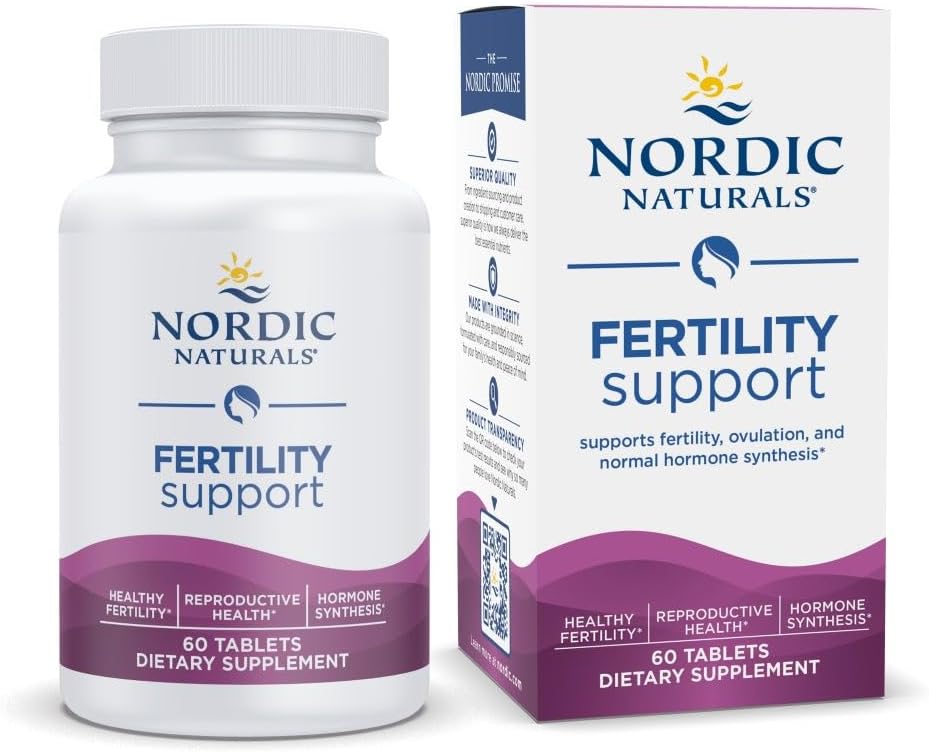 Nordic Naturals Fertilidad Soporte - Desflavorado - 60 cápsulas - Suplemento de fertilidad de la mujer para el apoyo a la ovulación de la hormona - 30 piezas