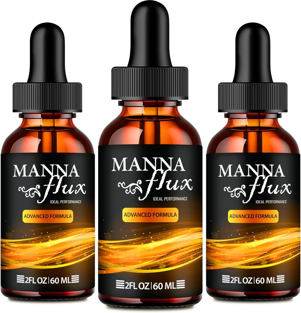 Manna Flux Drops, Mannaflux Support Suplemento Liquid Drops - Maximum Strength, Manna Flux Health & Wellness Drops, Mannaflux All Natural Formula, Manna Flux Liquid Drops Reviews (3 Pack)