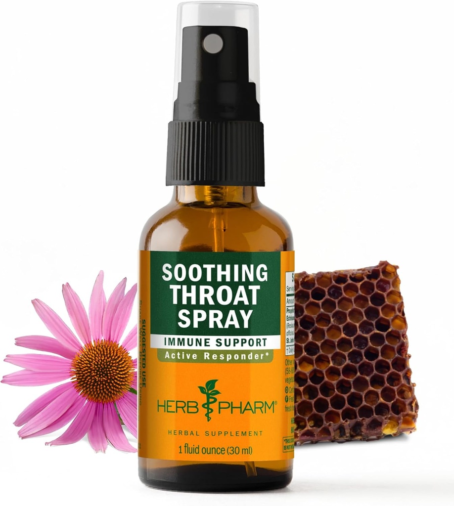 Herb Pharm Soothing Throat Spray Herbal Fórmula con Echinacea y Propolis, 1 Fl Oz (Pack of 1)