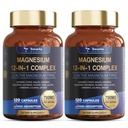 Complejo de Magnesio 700mg 12 en 1 Suplemento de Magnesio con Citrato Glycinado Oxido Malato Taurate Aspartate Orotate Magnesium Relaxation,Muscle,Heart Support, Vegan 120 Capsules 2PK