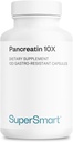 Supersmart - Pancreatin 10X 4000 por día (Extra fuerza) - Suplemento de Enzimas Digestivos - con Protease, Lipase, Amylase, Trypsin - Healthy Digestion Support latitud No GMO &amp; Gluten Gratis - 120 cápsulas DR