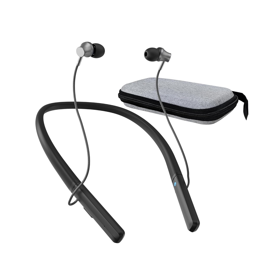 Neckband Hearing Aids for Seniors, Rechargeable Hearing Aid Bluetooth Headphones with Noise Cancelling Hearing Amplifier for Hearing Loss Black