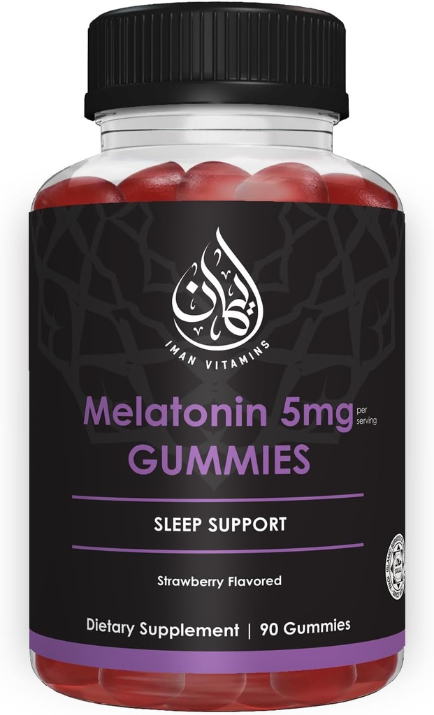 Halal Melatonin Gummies tención 2.5 mg - 5 mg Silencio para dormir y somnolencia Silencio Natural, Vegetariano, No Gluten-Free, Gelatin-Free ← para Ault, Hombres y Mujeres Silenciosos 45-90