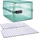 Lockabox OneTM Light Medi Green &amp; Shelf Pack Bundle ← Caja de bloqueo para alimentos, medicamentos, tecnología y seguridad en el hogar con estantes extraíbles y complementos de base