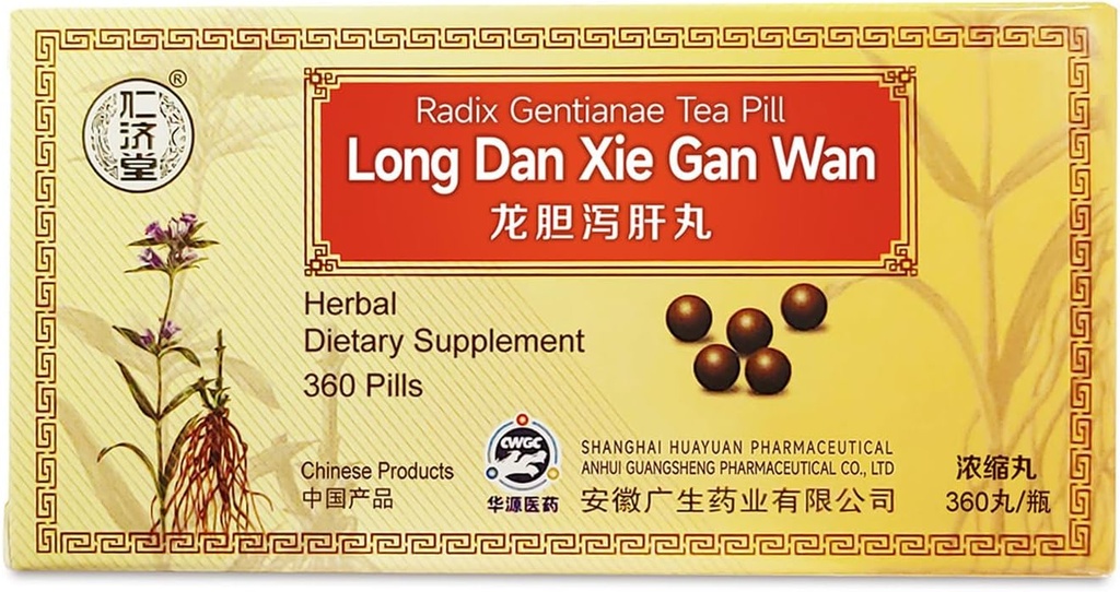 Larga Dan Xie Gan Wan Herbal Suplemento 45 Servimientos TENIDO Economía 360 Píldoras - a.k.a. Snake & Dragon, Gentiana Liver Teapills