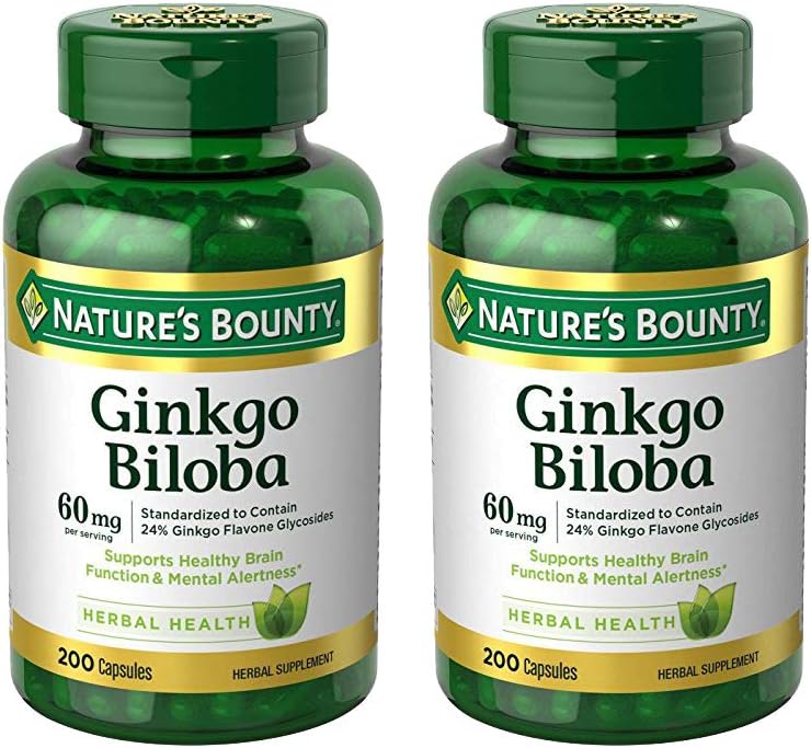 Bounty Ginkgo Biloba 60mg Capsules, 200 Conde (Pack of 2)