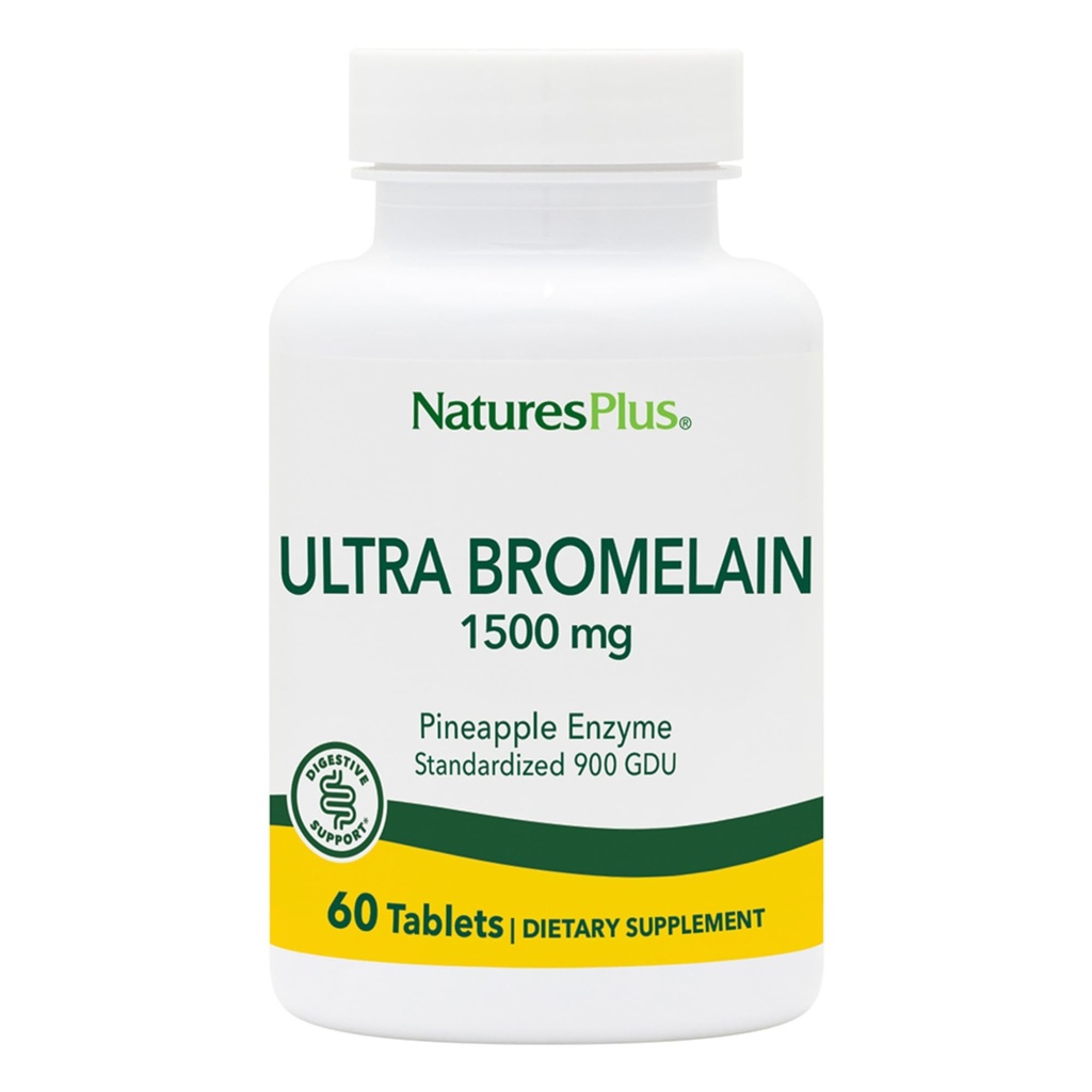 NaturesPlus Ultra Bromelain - 60 Tablets - 1500 mg of Pineapple Bromelain - Provides Joint Support and Promotes Digestive Health - 60 Servings