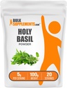 BulkSupplements.com Sagrado Basil Powder - Suplemento de la Basil, Santo Basil Leaf Powder - Tulsi Holy Basil, Herbal & Gluten Gratis, 5g por Serving, 100g (3.5 oz) (Pack of 1)