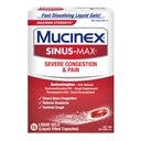 Mucinex Sinus-Max Max Strength Severe Congestion & Doin Líquido Gels, 16ct