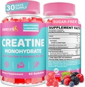 Creatina para Mujeres, Gummies de Monohidrato de Creatina - No Bloating - Creatine Pre y Post Workout Chewables Suplemento con Taurine &amp; B6 - para la recuperación, fuerza, energía &amp; booty, rendimiento, 60 Condes
