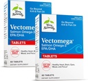 Terry Naturalmente Vectomega - Suplemento con EPA &amp; DHA - Omega-3 Tabletas para Cerebro &amp; Heart Health Support - Suplemento nutricional con ácidos grasos esenciales " Peptides - 60 Tablets (Pack of 2)