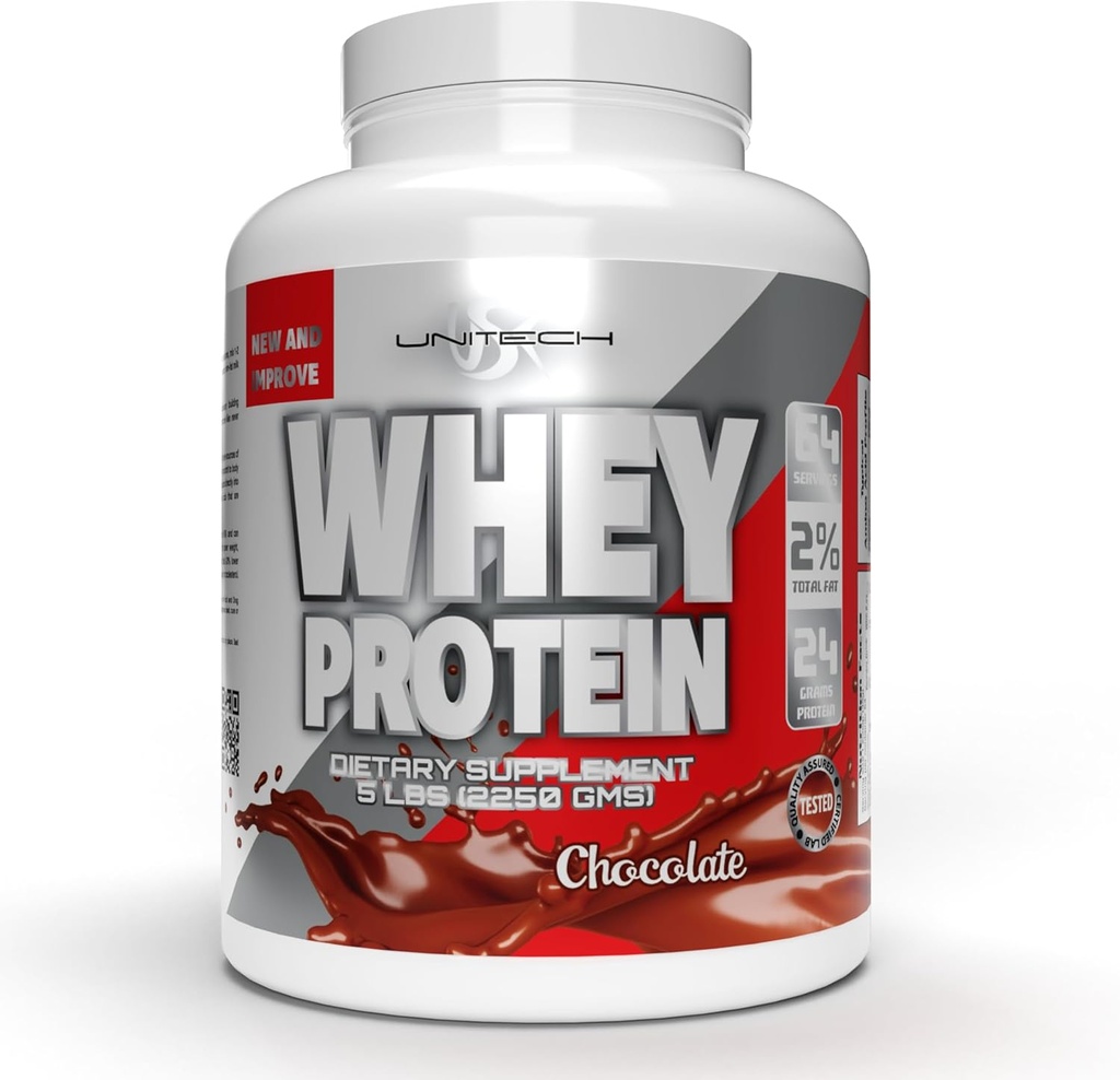 Unitech USK | Whey Chocolate Powder | Muscle Repair & Support | Quality Protein with Essential Amino Acids, Enzymes & Minerals | Sports Supplement | Chocolate Flavor, 80oz