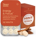 NeuroGum Energy Caffeine Mints (72 piezas) - Azúcar gratis con L-theanine + Caffeine natural + Vitamina B12 &amp; B6 - Nootropic Energy & Focus Suplemento para Mujeres y Hombres