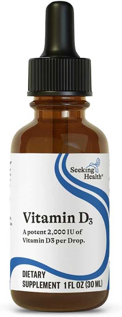 Buscando Salud Vitamina D3 gotas - Bone Health &amp; Immune System Support Suplemento - Vitamina Líquida D3 con aceite de oliva - 1 FL oz, 900 Servimientos