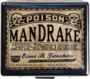 Caja de Píldora Vintage de Plata Caja de Píldora de Metal de 7 Días con Espejo y 8 Compartimientos Organizador lindo de Píldora de Viaje para Purse (Poison Mandrake)