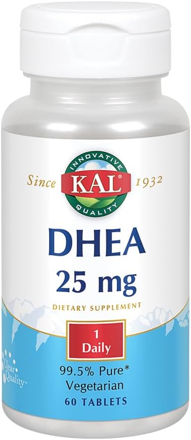 KAL DHEA Tablas vegetarianas, 25 mg, 60 conteo
