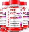 NutraRize (Pack of 3 Supra Keto ACV Gummies for Weight Loss, Premium Keto+ACV Gummies, All-Natural Apple Cider Vinegar Gummy, Fórmula avanzada, Comentarios de Suplemento Oficial (180 Gummies)