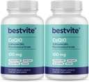 BestVITE Coenzyme CoQ10 100mg (240 cápsulas vegetarianas) (2-Pack) Naturalmente fermentado - No Stearates - No Fillers - Vegan - No GMO - Gluten Free
