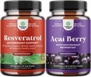 Agrupación de cápsulas de resveratrol con AMPK Metabólico Activador para Metabolismo Boost " Eficiencia celular y Acai Berry Antioxidante Apoyo para Hombres de Mujeres para el Sistema Inmunitario y la Salud Cognitiva