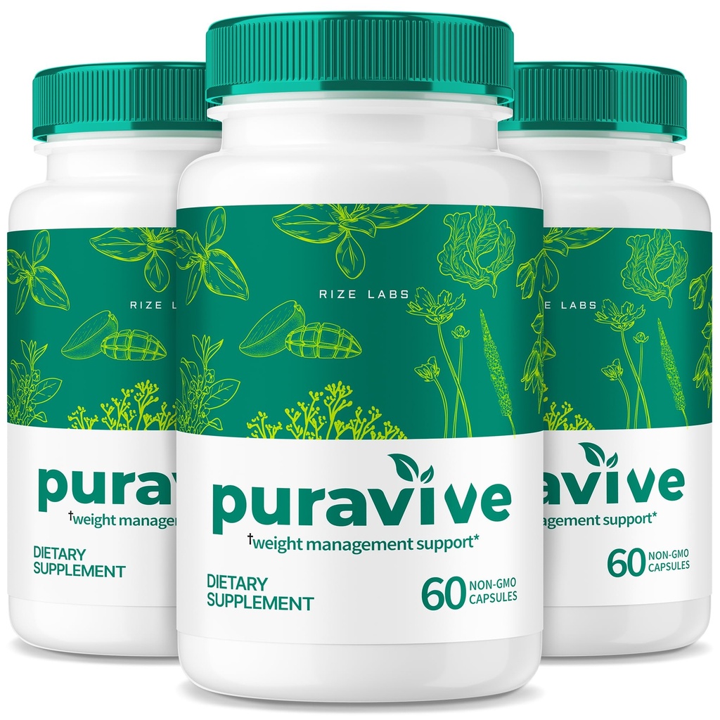 (Pack of 3 Puravive WeightLoss Capsules, Exotic Rice Capsule Reviews, Weight Support BAT Levels, Detox & Cleanse, All-Natural Easy to Swallow Formula (180 Capsules)