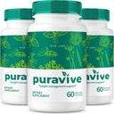 rize labs (Pack of 3 Puravive WeightLoss Capsules, Exotic Rice Capsule Reviews, Weight Support BAT Levels, Detox &amp; Cleanse, All-Natural Easy to Swallow Formula (180 cápsulas)