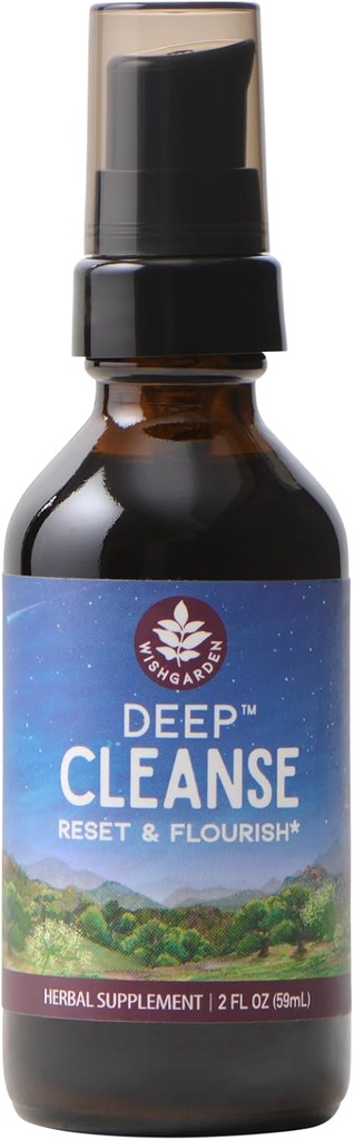 WishGarden Herbs Deep Cleanse - Suplemento de limpieza a base de plantas con carburo de leche orgánico Thistle Seed & Burdock Root promueve la limpieza de órganos, soporta hígado, riñón, linfa &amp; salud celular, 2oz