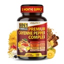 Organic Cayenne Pepper 9IN1 Complex with Cinnamon, Ginger, Turmeric for Overall Health, Immune System, Digestion Wellness (150 Count (Pack of 1))