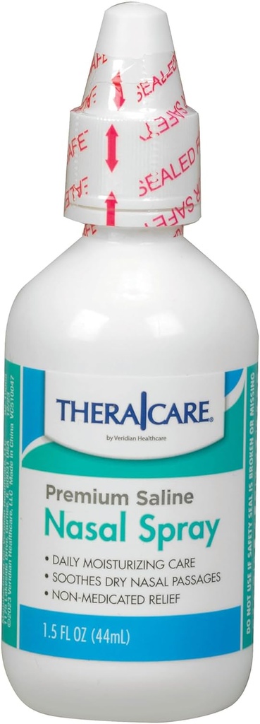 Thera Care Nasal Spray ← Premium Saline Silencio 1.5 fl oz ← Solución no medicada Silenciosa para adultos y niños ← Alivio de la alergia