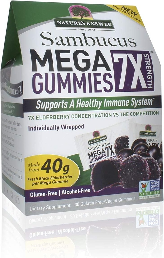 Respuesta de la naturaleza Sambucus Mega Gummies 7x (30 Gummies)