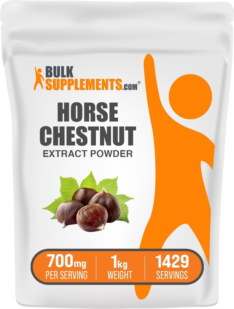 BulkSupplements.com Horse Chestnut Extract Powder - Horse Chestnut Supplement, Herbal Supplement - Gluten Free, 700mg per Serving, 5kg (11 lbs) (Pack of 5)