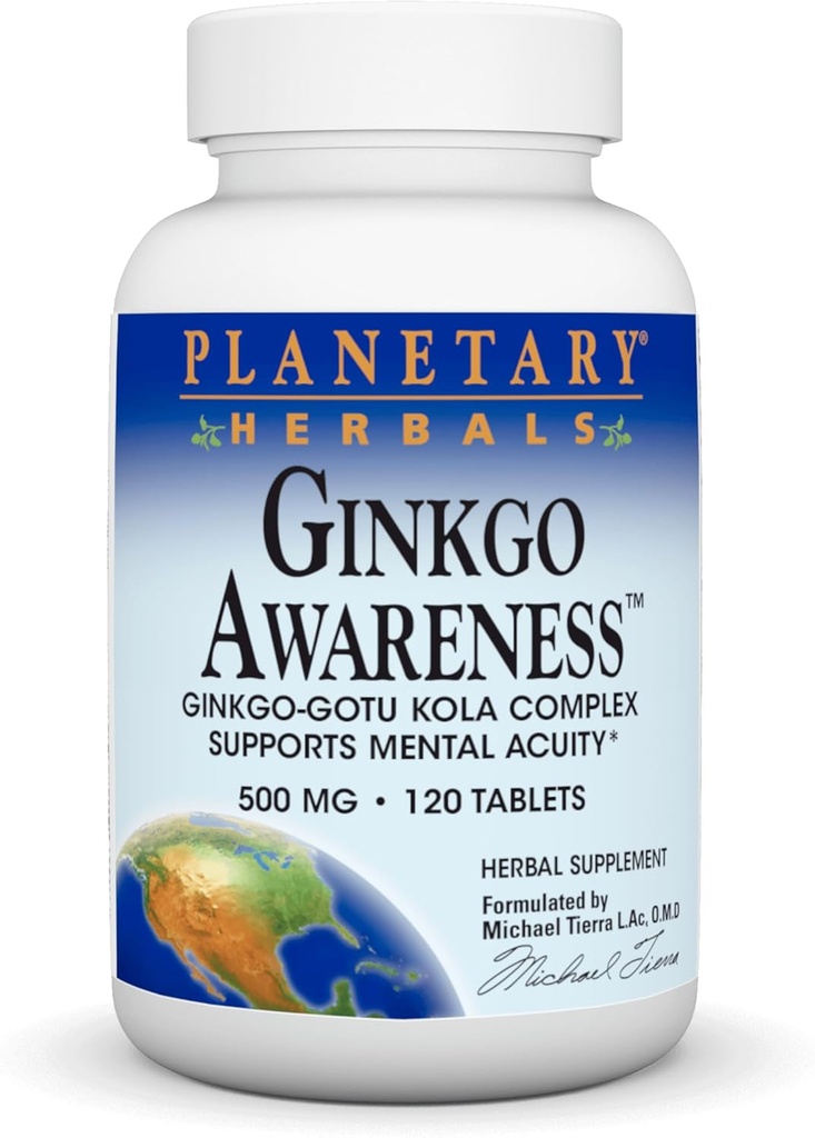 Herbals planetarios Ginkgo Tablas de Conciencia, 120 Conteo